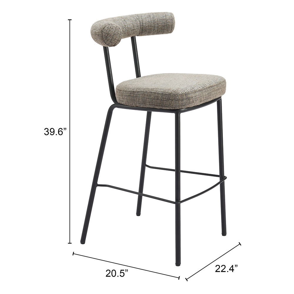 KEDE BARSTOOL GREEN TWEED