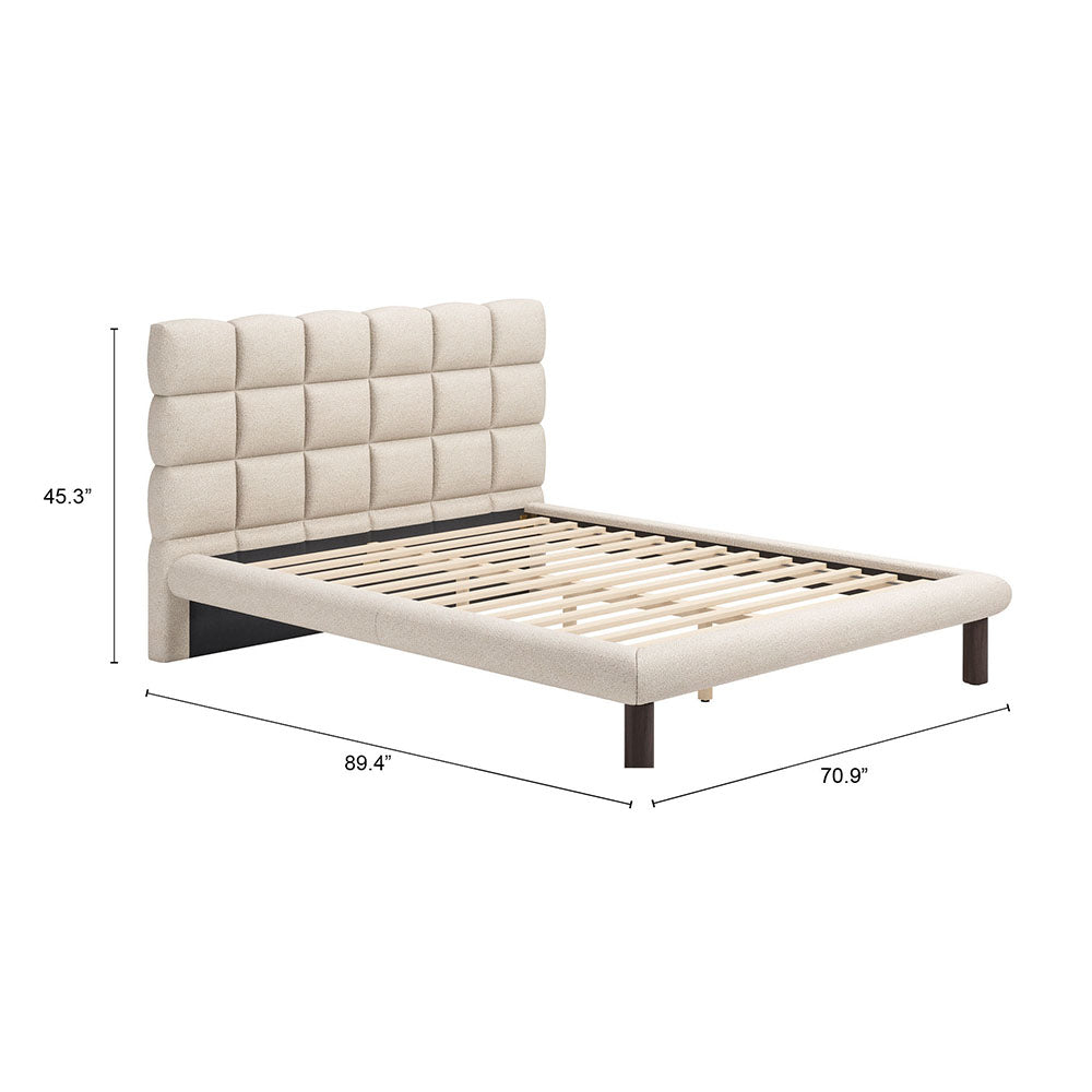 PLACID QUEEN BED BEIGE