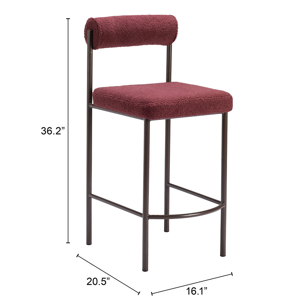 LIVORNO COUNTER STOOL RED & BRONZE