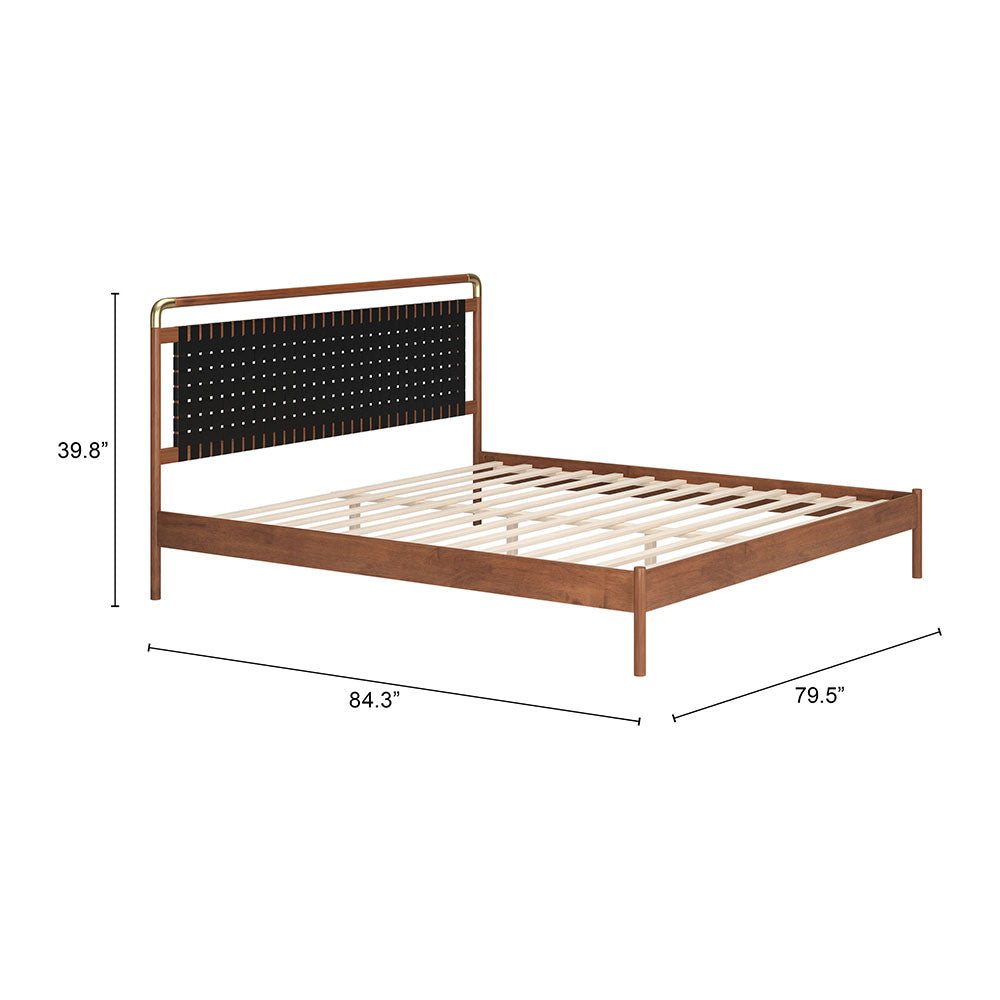 NETZ KING BED BLACK & WALNUT