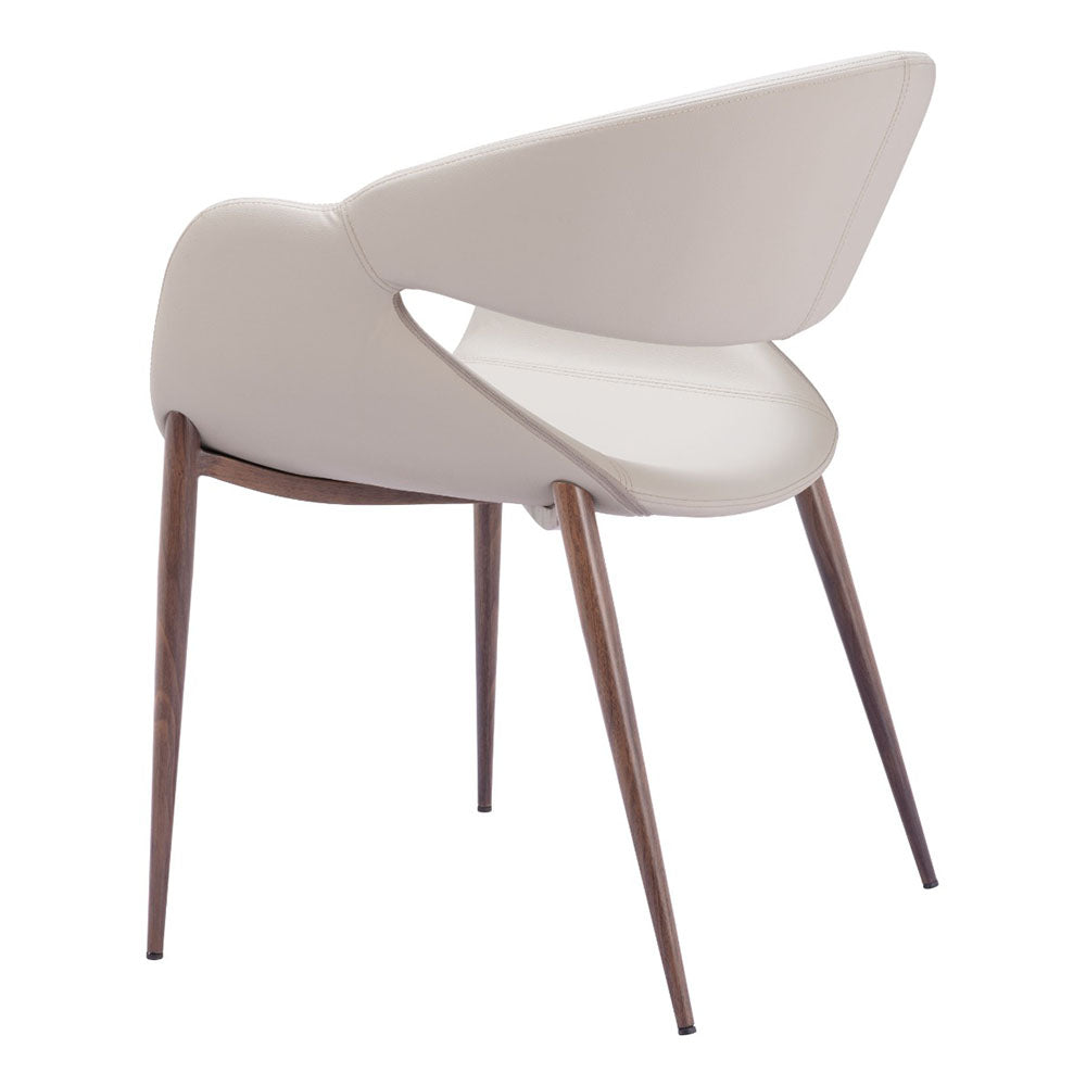 LIMAY DINING CHAIR BEIGE & WALNUT