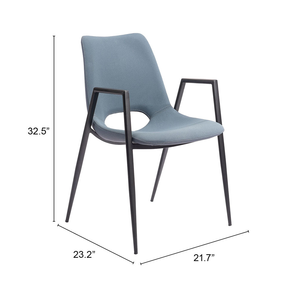 DESI DINING CHAIR AZURE & GRAY