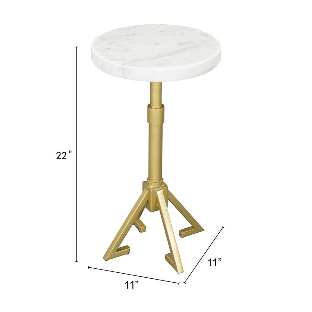 MAURICE SIDE TABLE WHITE & GOLD