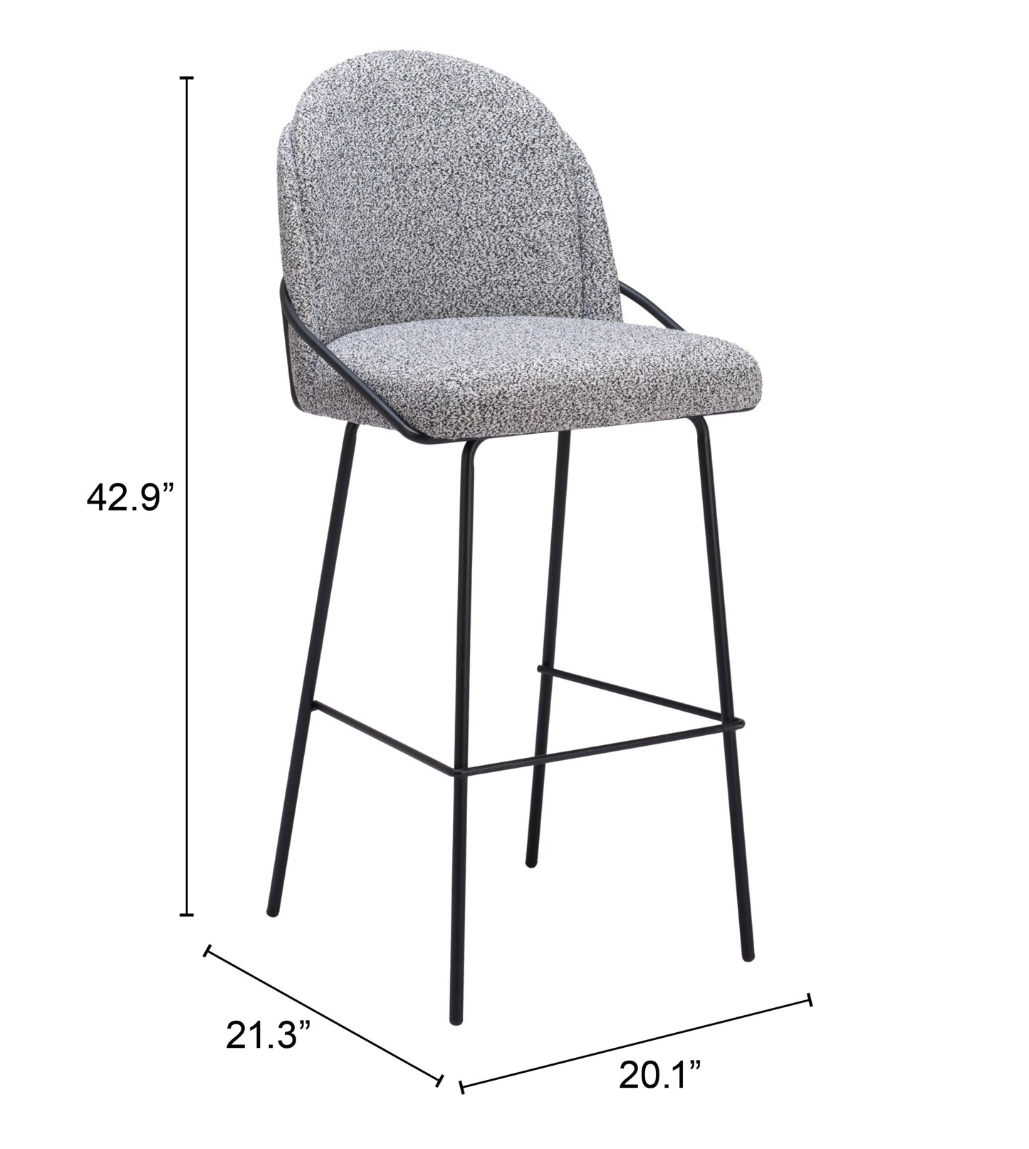 JAMBI BARSTOOL BLACK & WHITE