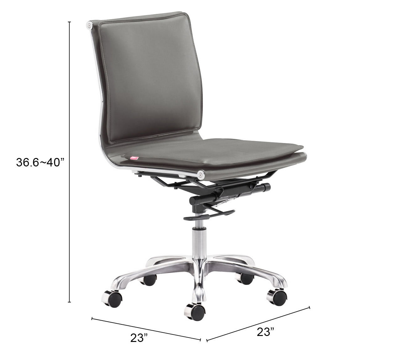 LIDER PLUS ARMLESS OFFICE CHAIR GRAY