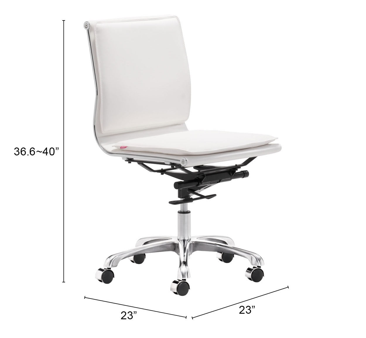 LIDER PLUS ARMLESS OFFICE CHAIR WHITE