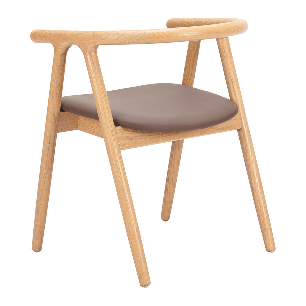 PEKER DINING CHAIR BROWN & NATURAL