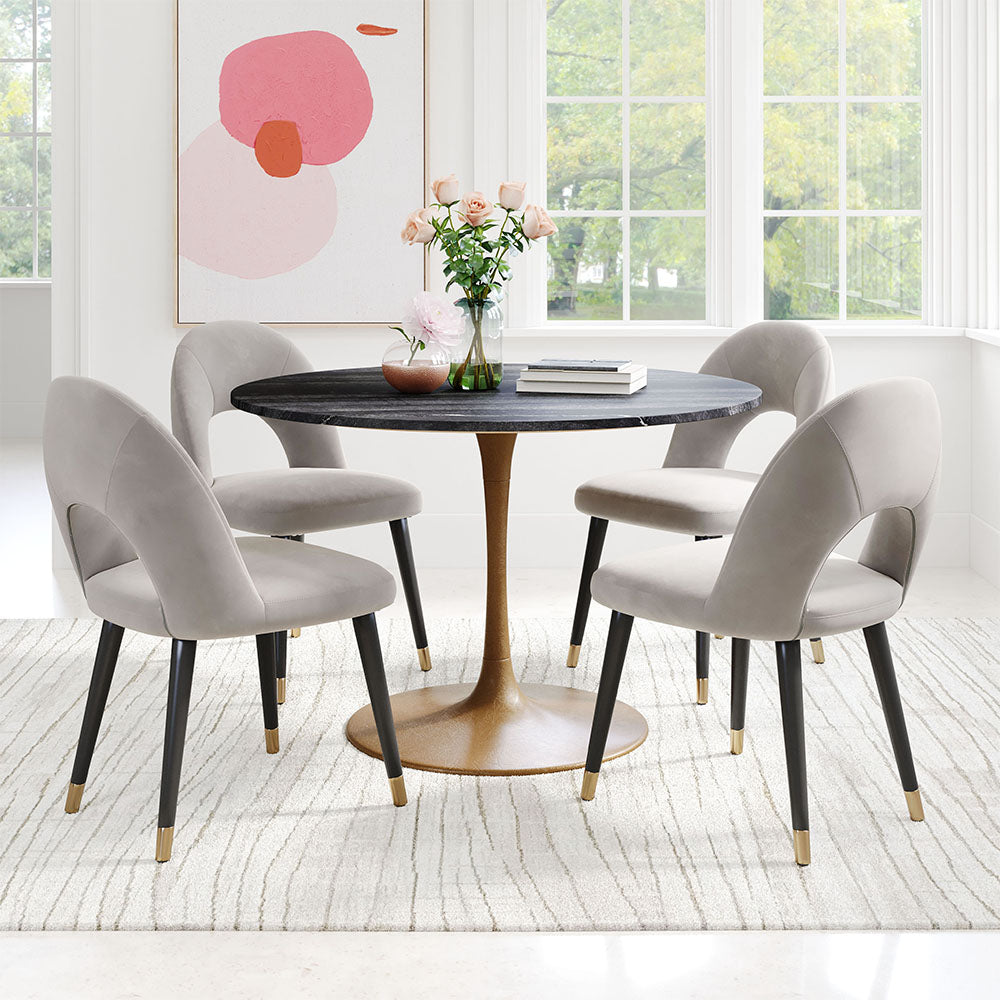 TAJ DINING TABLE BLACK & GOLD
