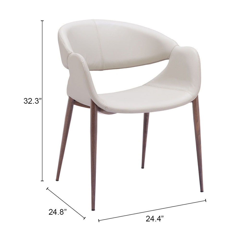LIMAY DINING CHAIR BEIGE & WALNUT