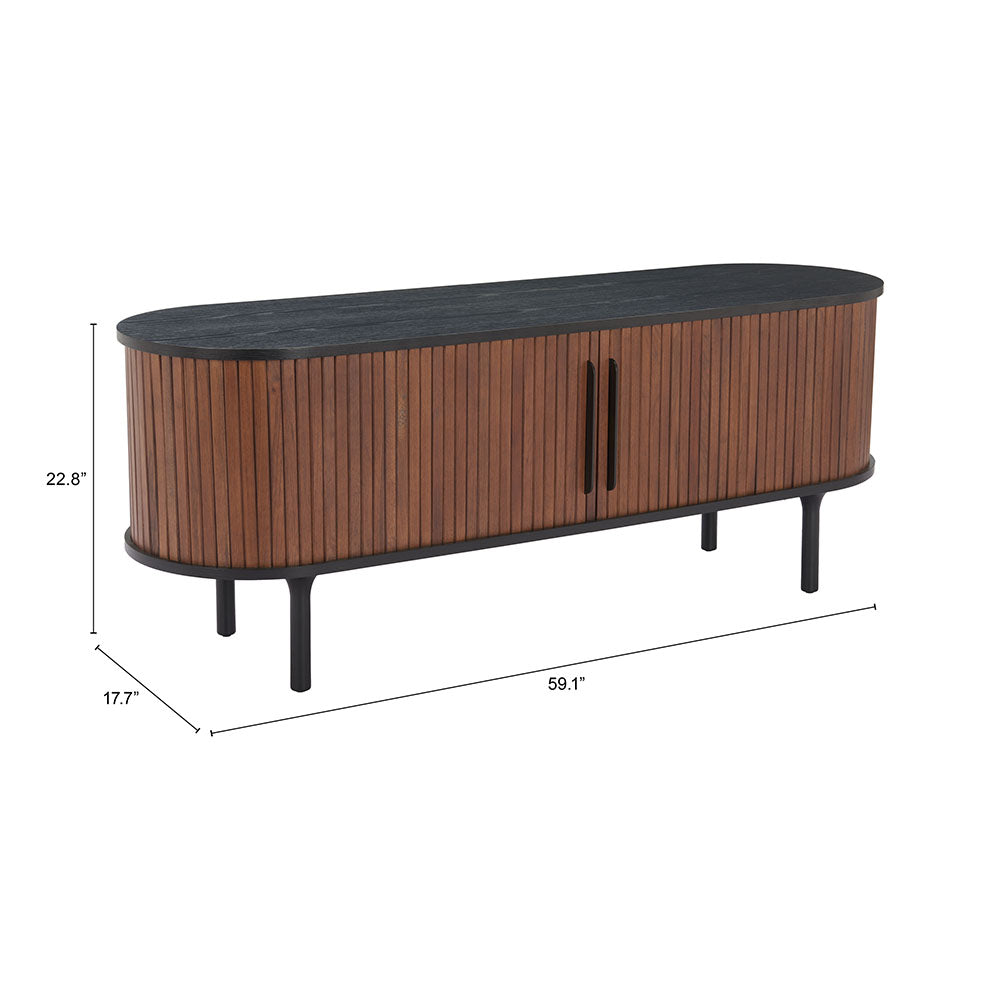 KORIANA ENTERTAINMENT STAND BLACK & WALNUT