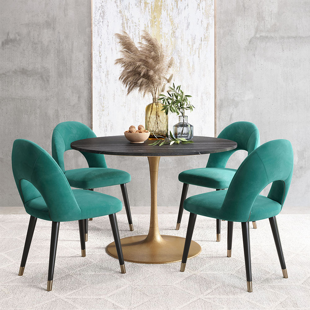 TAJ DINING TABLE BLACK & GOLD