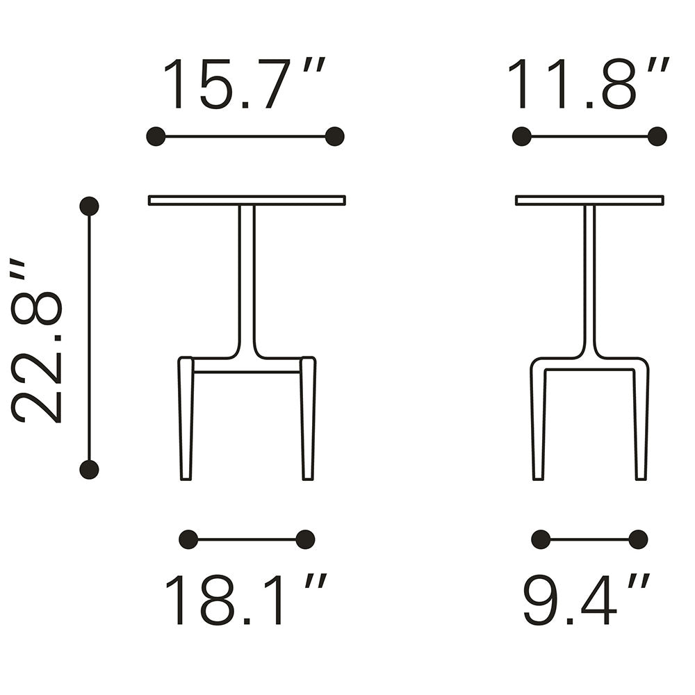 CLEMENT SIDE TABLE WHITE & GOLD