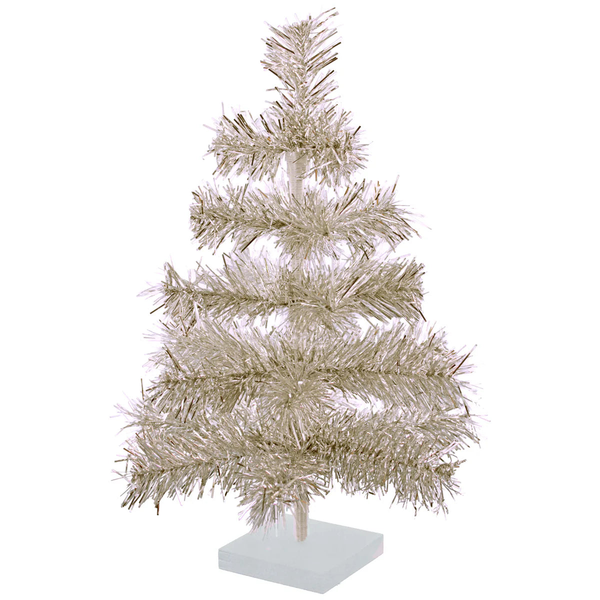 ANTIQUE SILVER TINSEL CHRISTMAS TREE