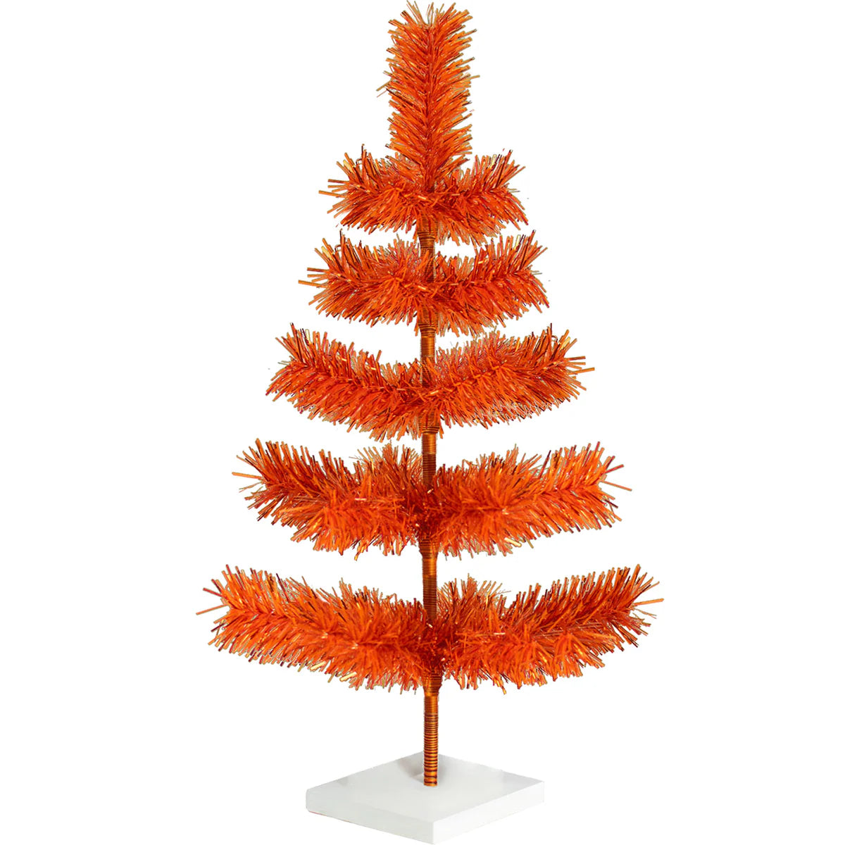 MATTE ORANGE TINSEL CHRISTMAS TREE