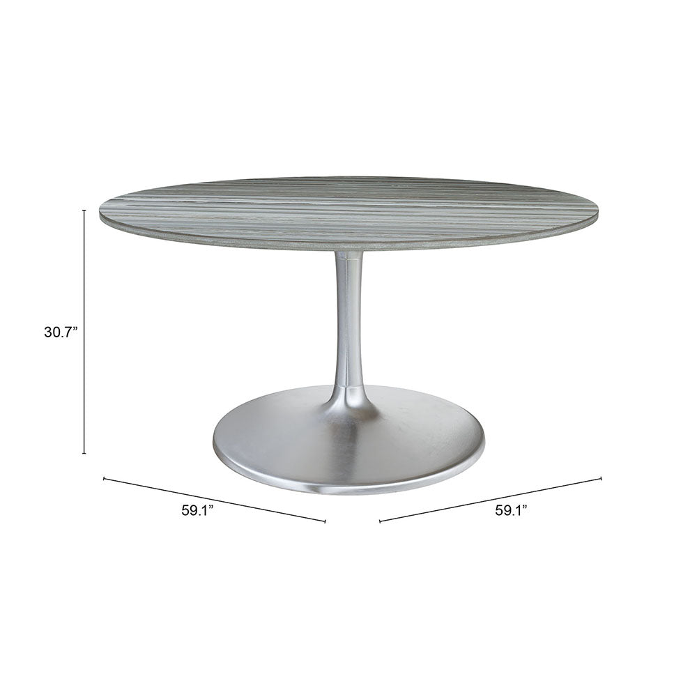 STAR CITY DINING TABLE (60") GRAY & SILVER