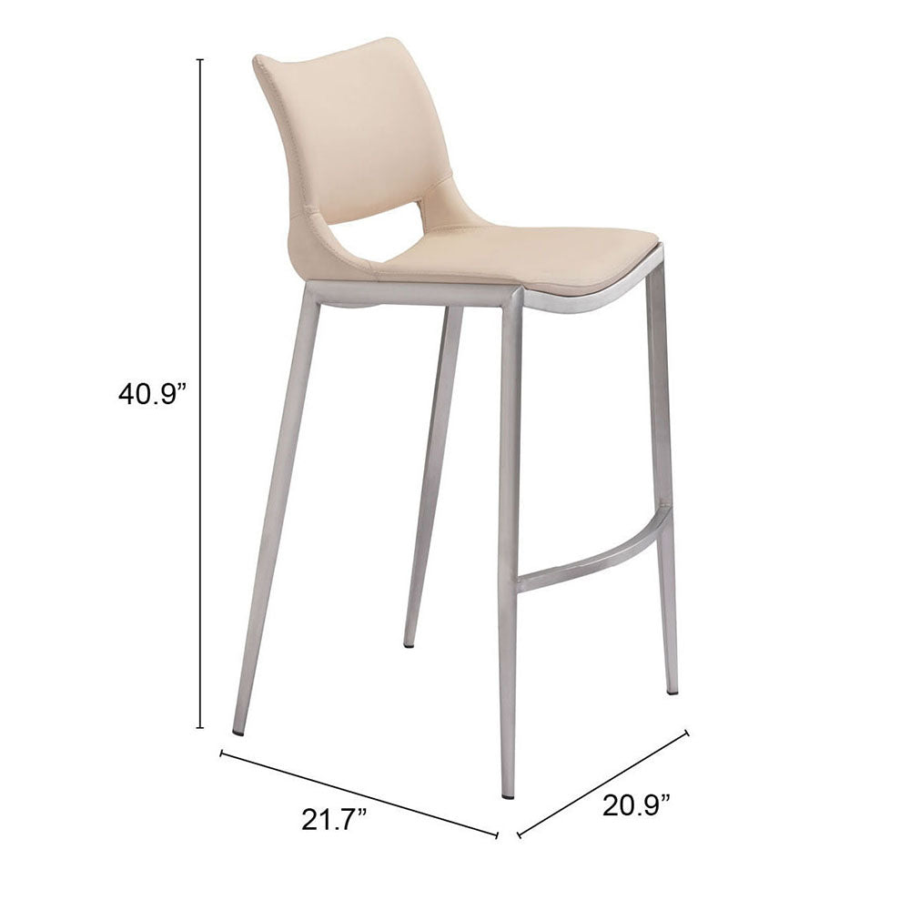 ACE BARSTOOL LIGHT PINK & SILVER