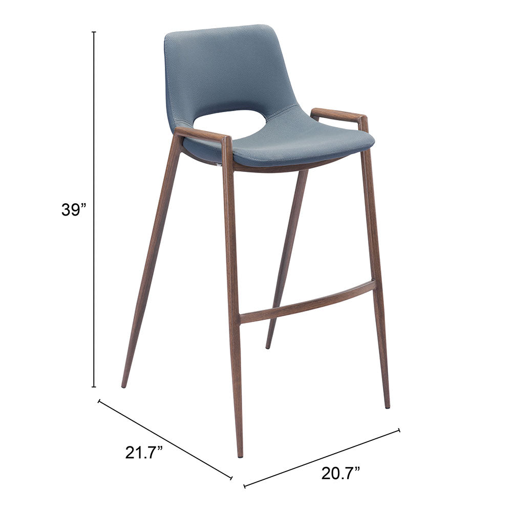 DESI BARSTOOL AZURE GRAY & WALNUT