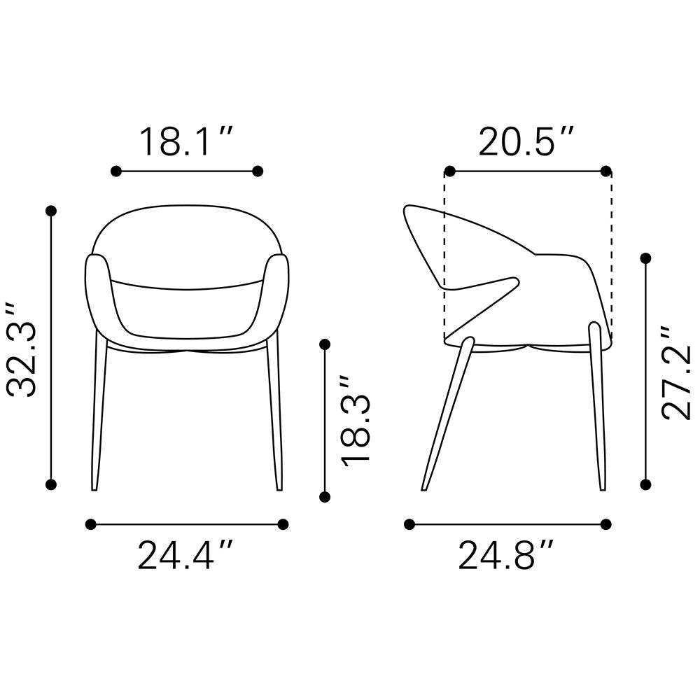 LIMAY DINING CHAIR BEIGE & WALNUT