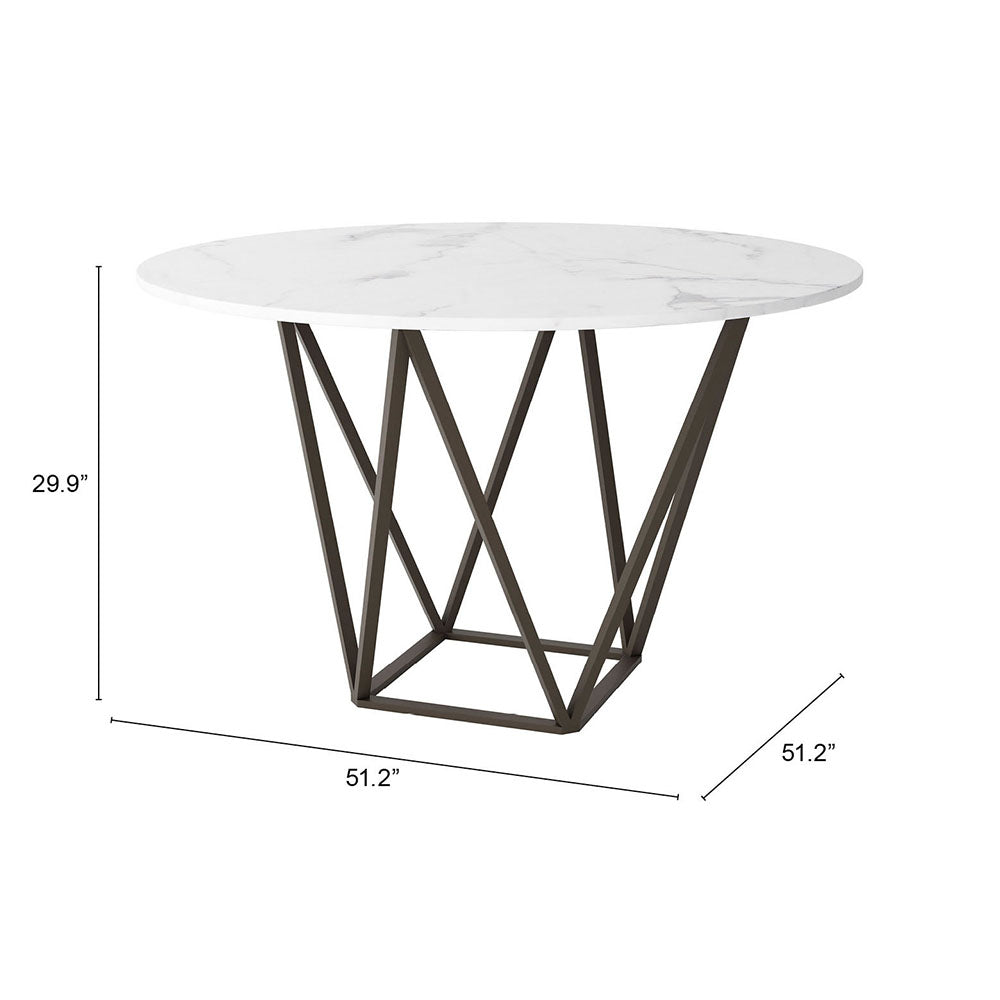 TINTERN DINING TABLE WHITE & ANTIQUE BRONZE