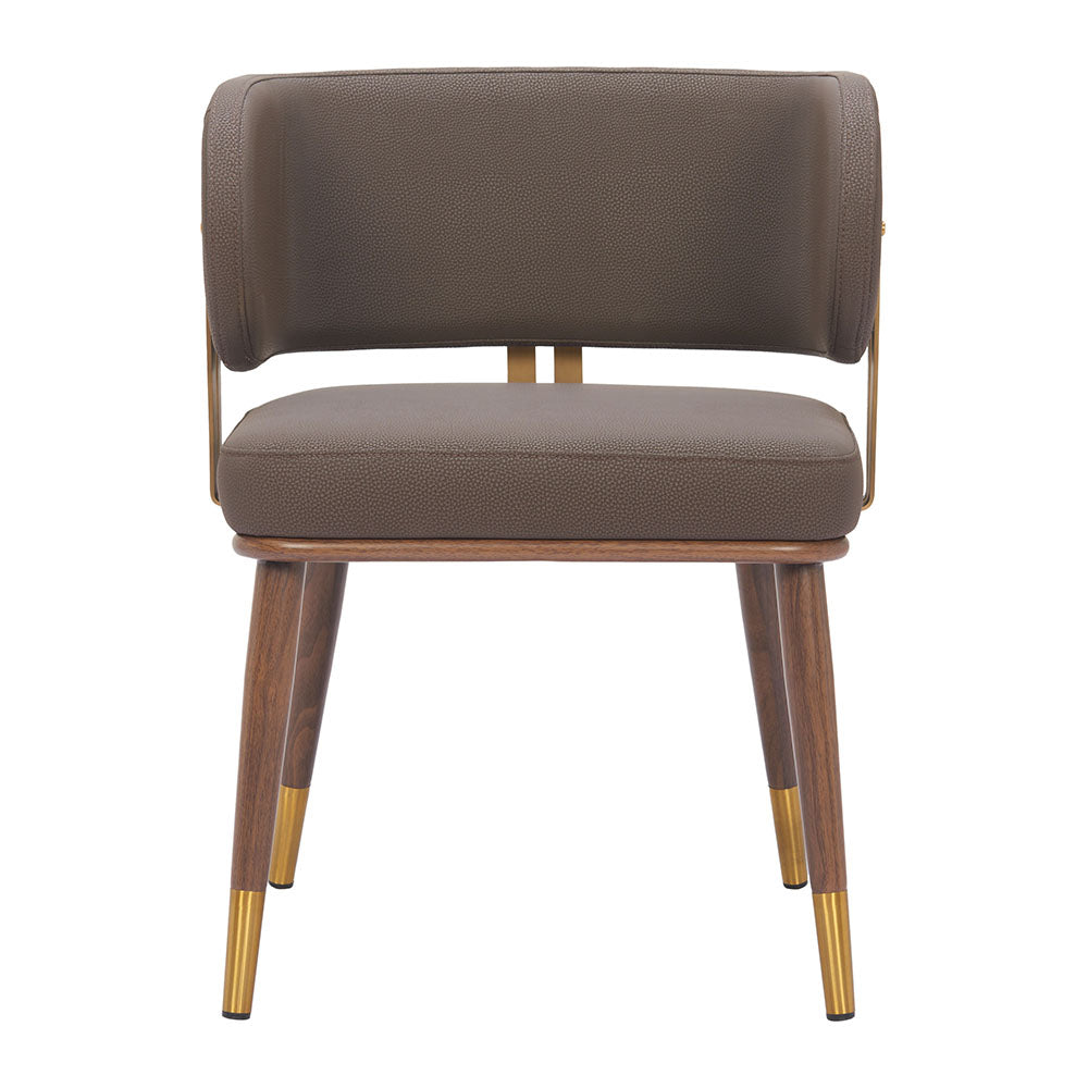 BREW DINING CHAIR BROWN & WALNUT