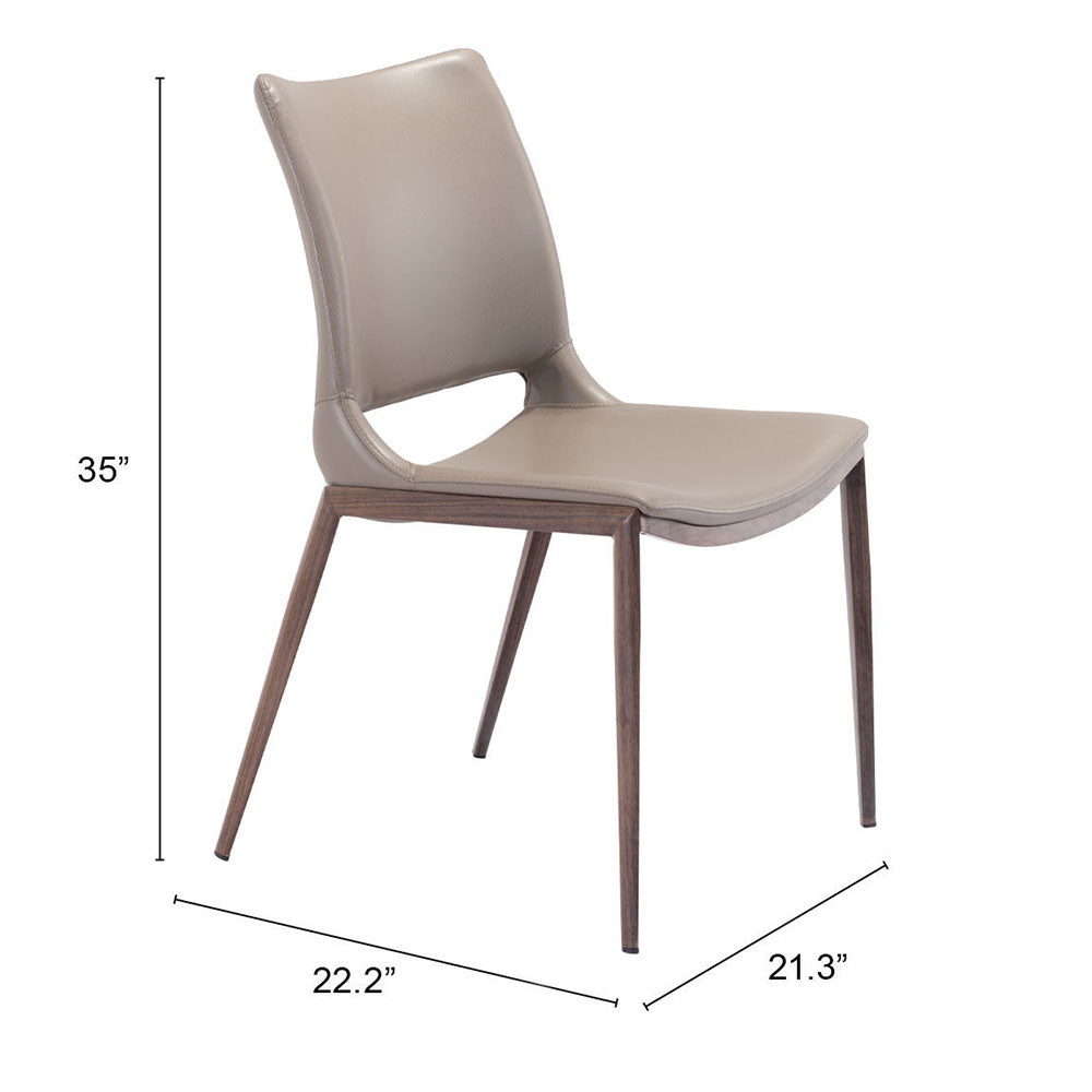 ACE DINING CHAIR BROWN & WALNUT