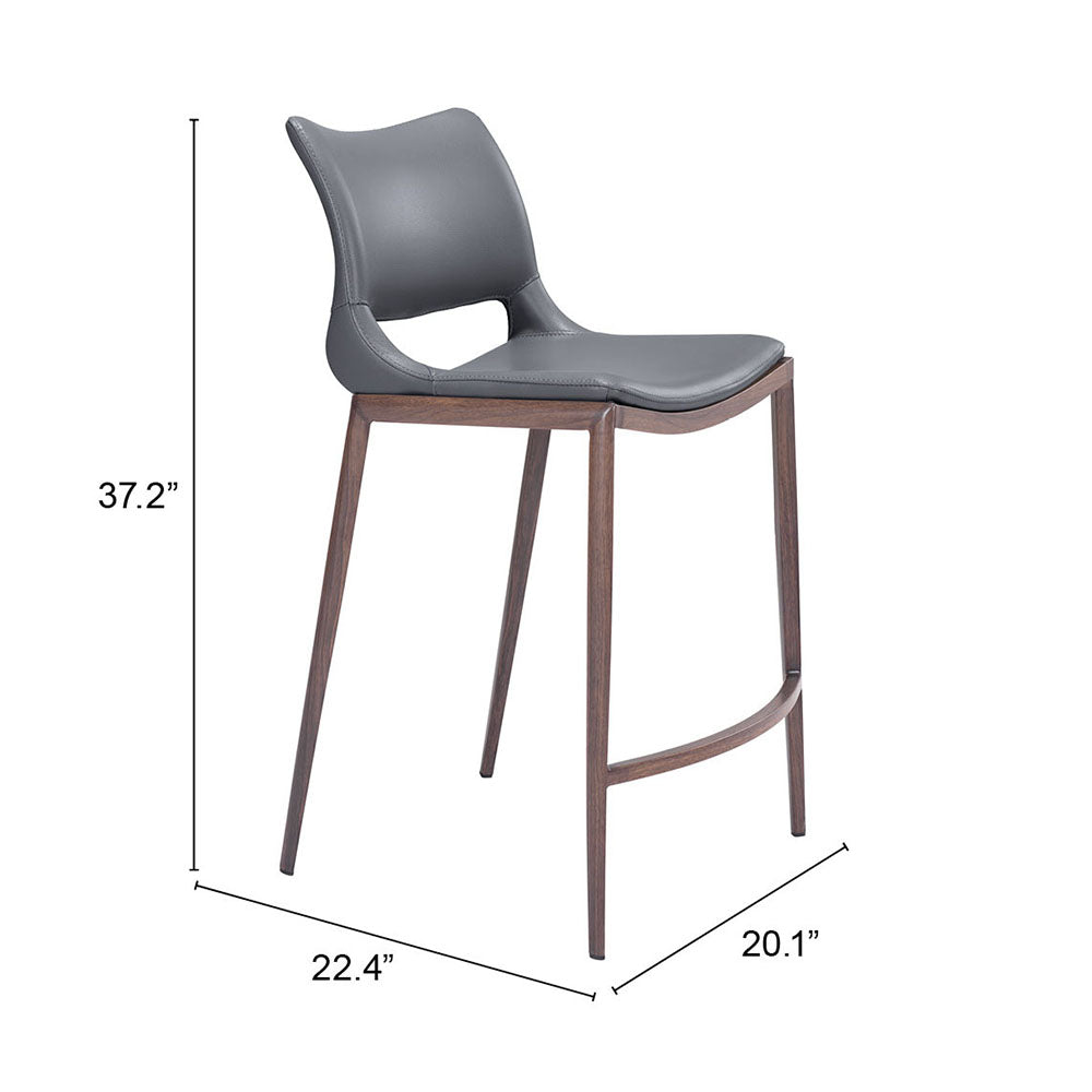 ACE COUNTER STOOL DARK GRAY & WALNUT
