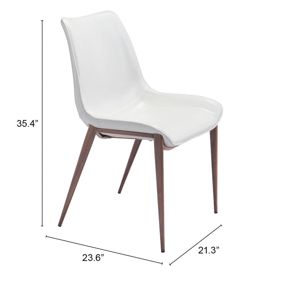 MAGNUS DINING CHAIR WHITE & WALNUT