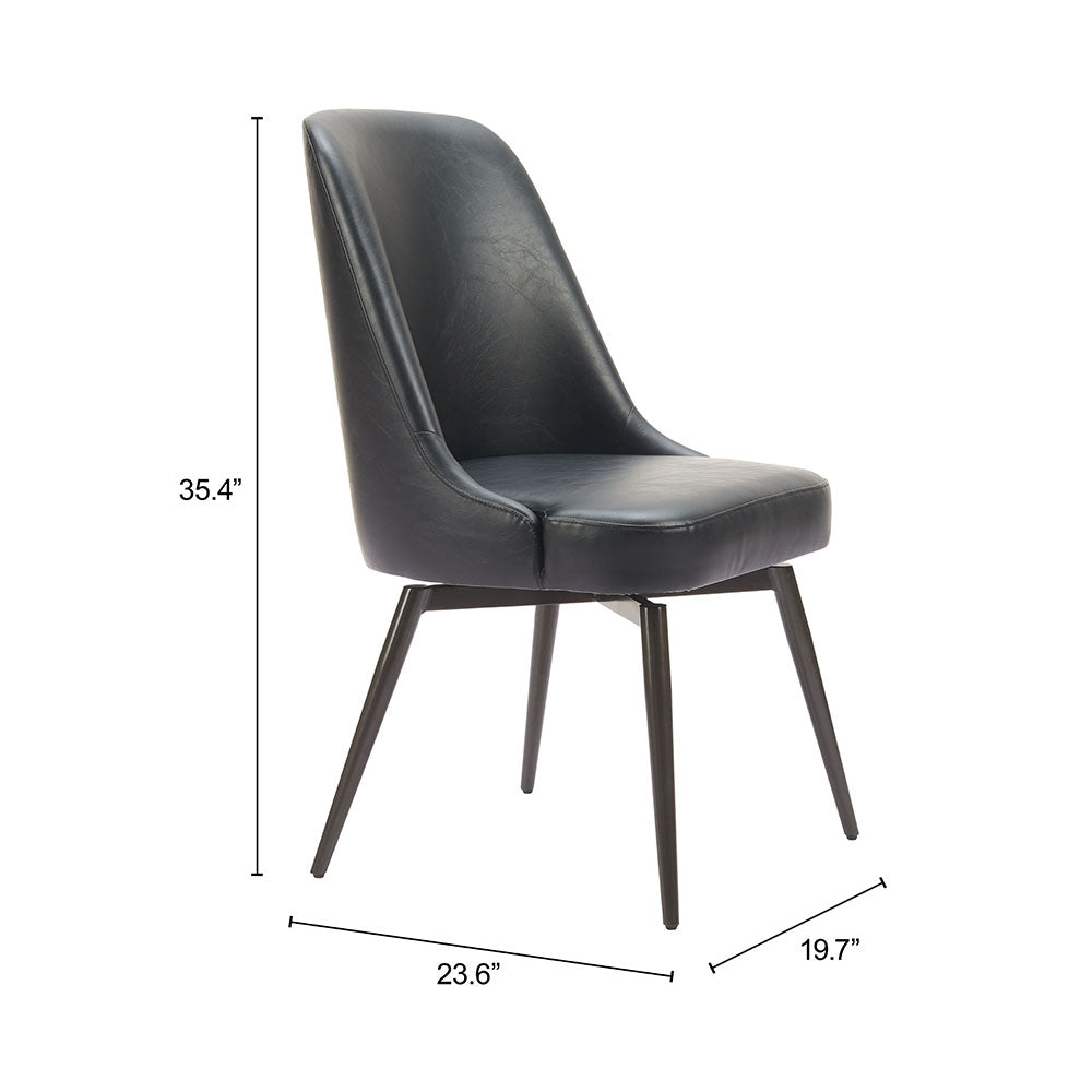 KEPPEL SWIVEL DINING CHAIR BLACK