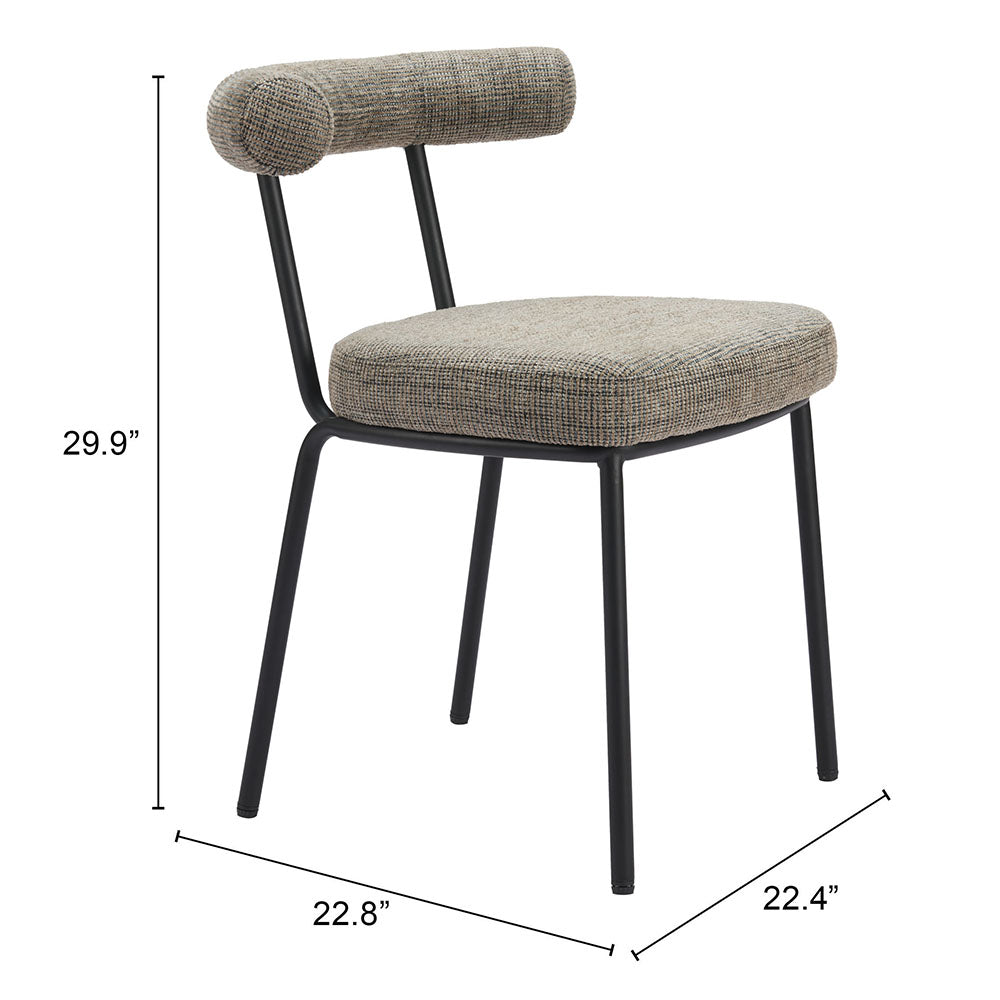 KEDE DINING CHAIR GREEN TWEED