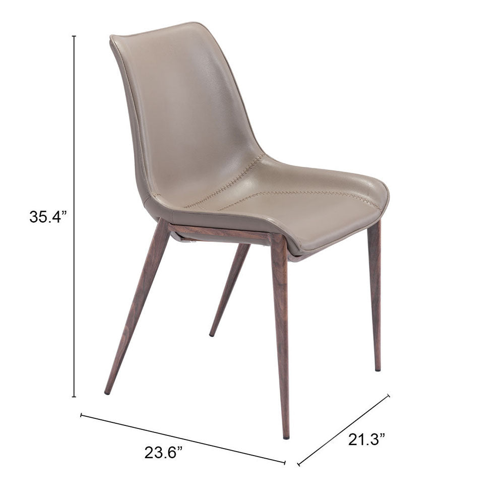 MAGNUS DINING CHAIR BROWN & WALNUT