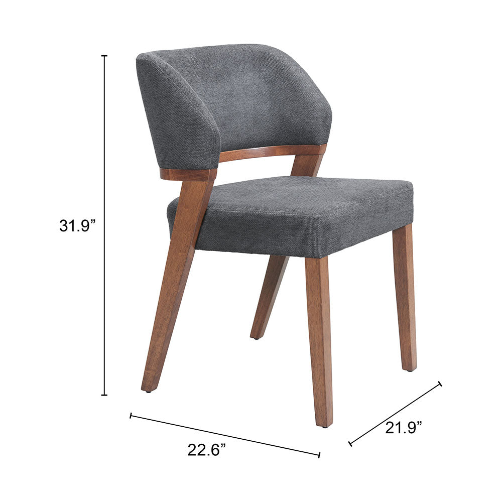 Sunobu Dining Chair Azure Gray & Walnut