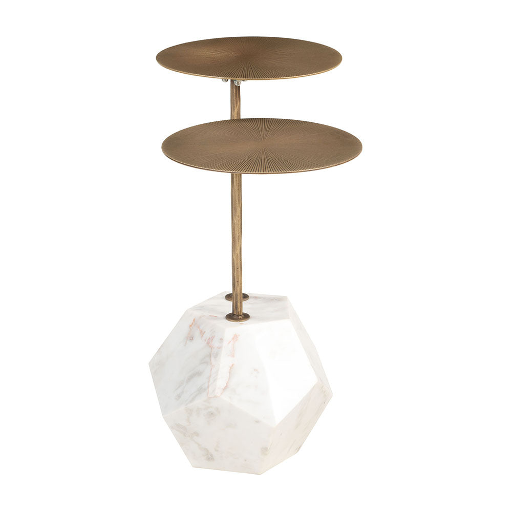 ANTEN SIDE TABLE BRASS & WHITE