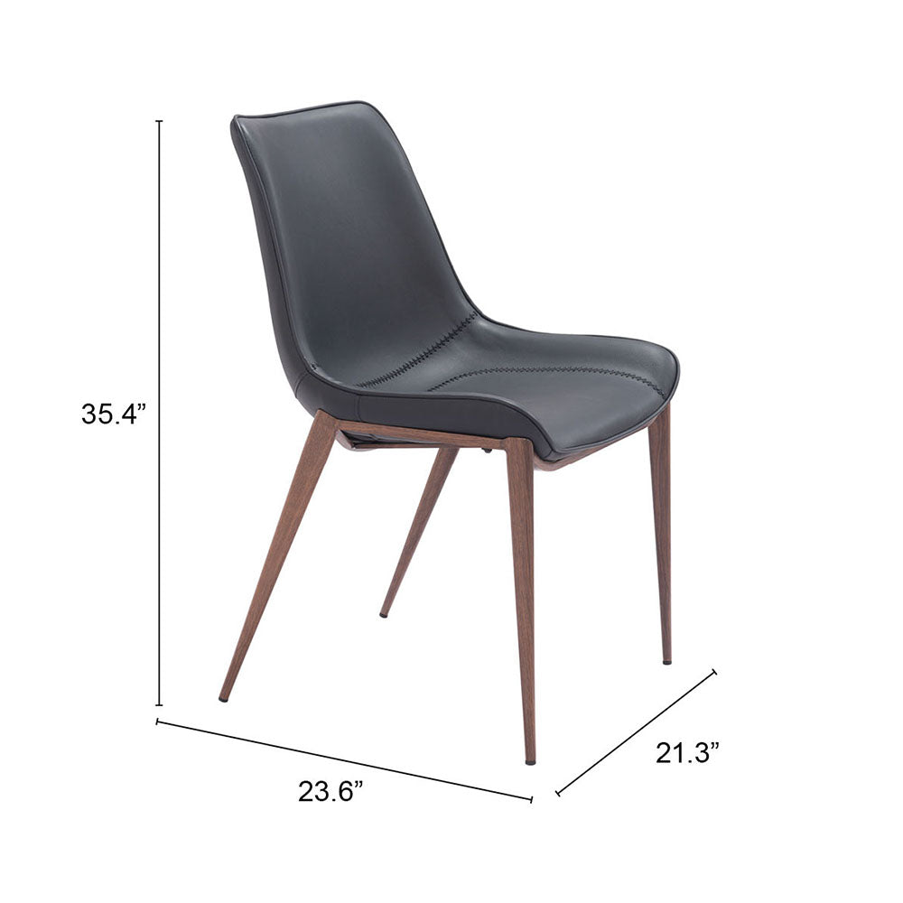 MAGNUS DINING CHAIR BLACK & WALNUT