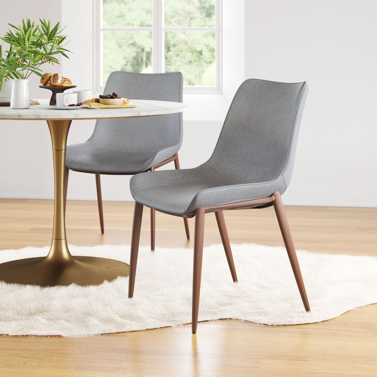 MAGNUS DINING CHAIR SLATE GRAY & WALNUT