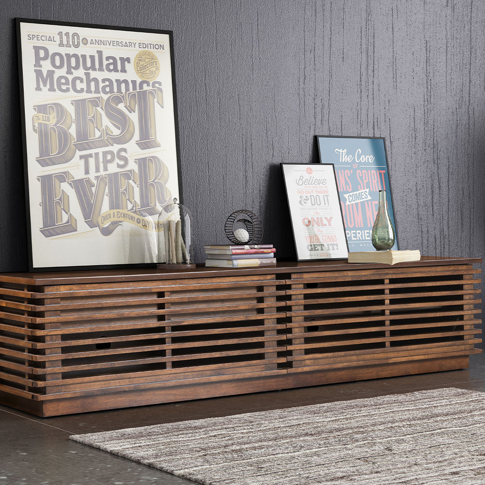 LINEA WIDE ENTERTAINMENT STAND WALNUT