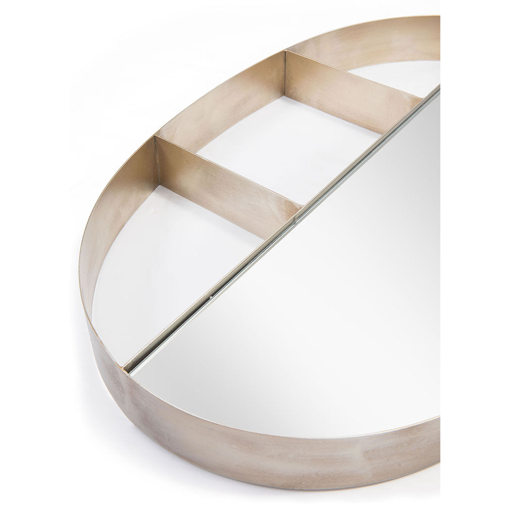 LATITUDE OVAL SHELF MIRROR ANTIQUE BRONZE