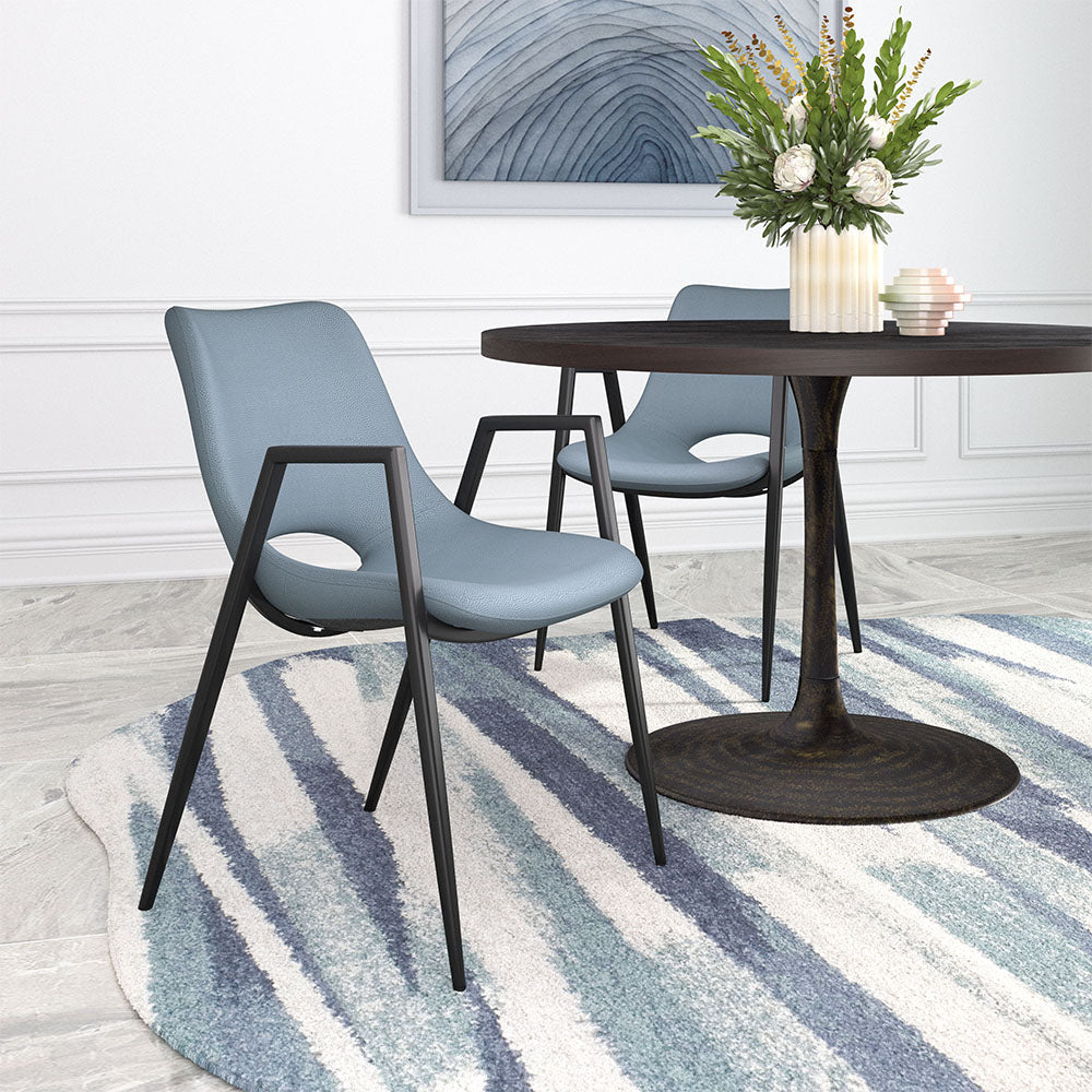 DESI DINING CHAIR AZURE & GRAY