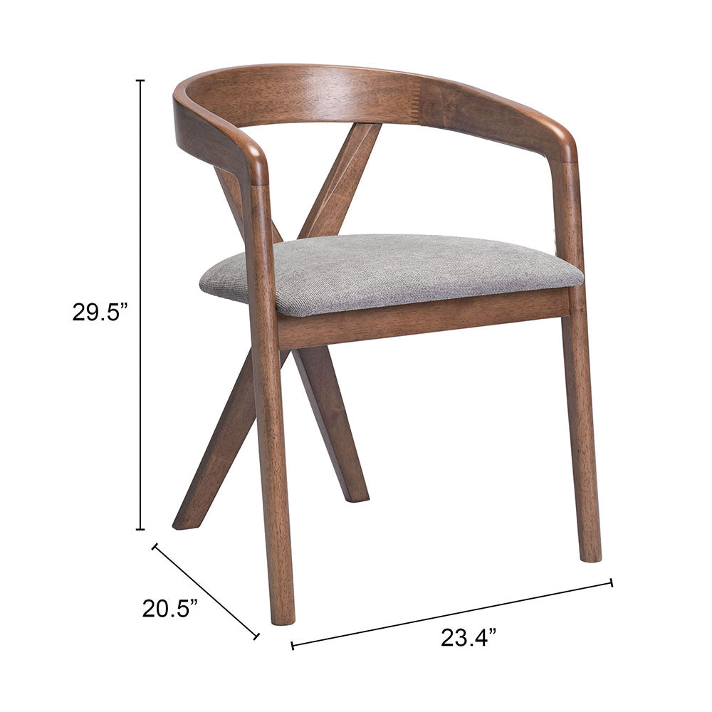 CAIRO DINING CHAIR DOVE GRAY & WALNUT