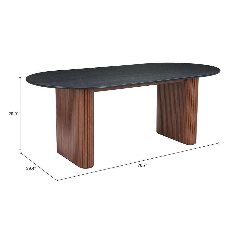 LASSIG DINING TABLE BLACK & WALNUT