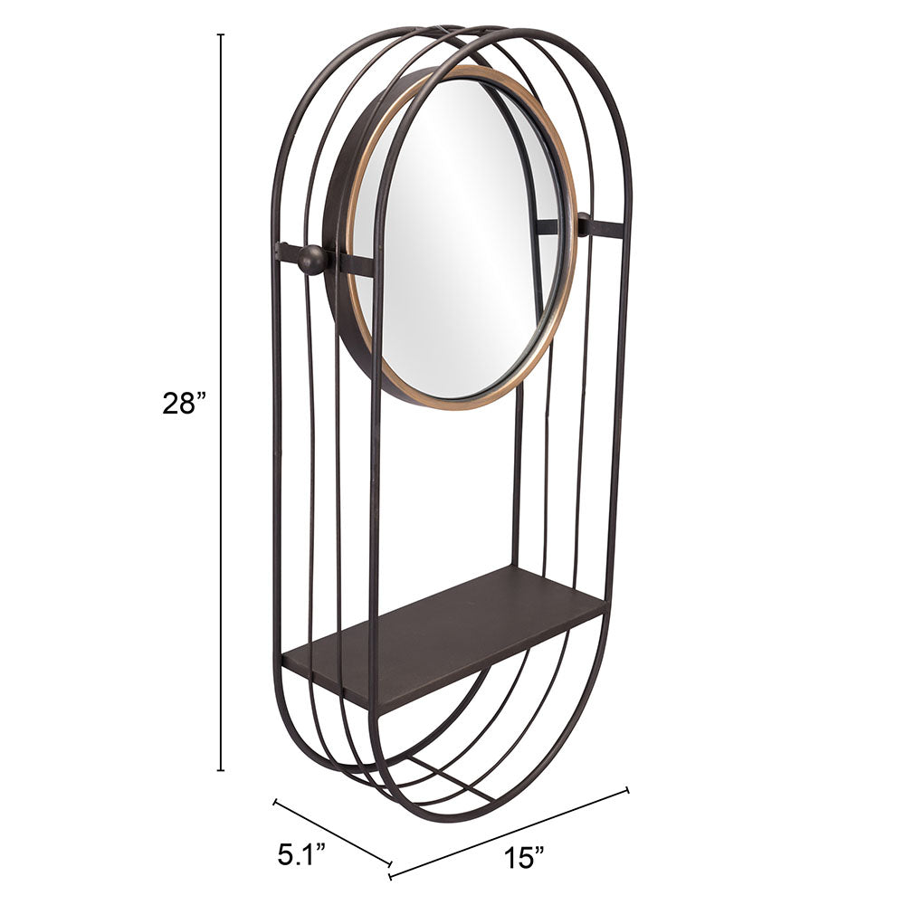 SARONI MIRROR SHELF ANTIQUE GRAY
