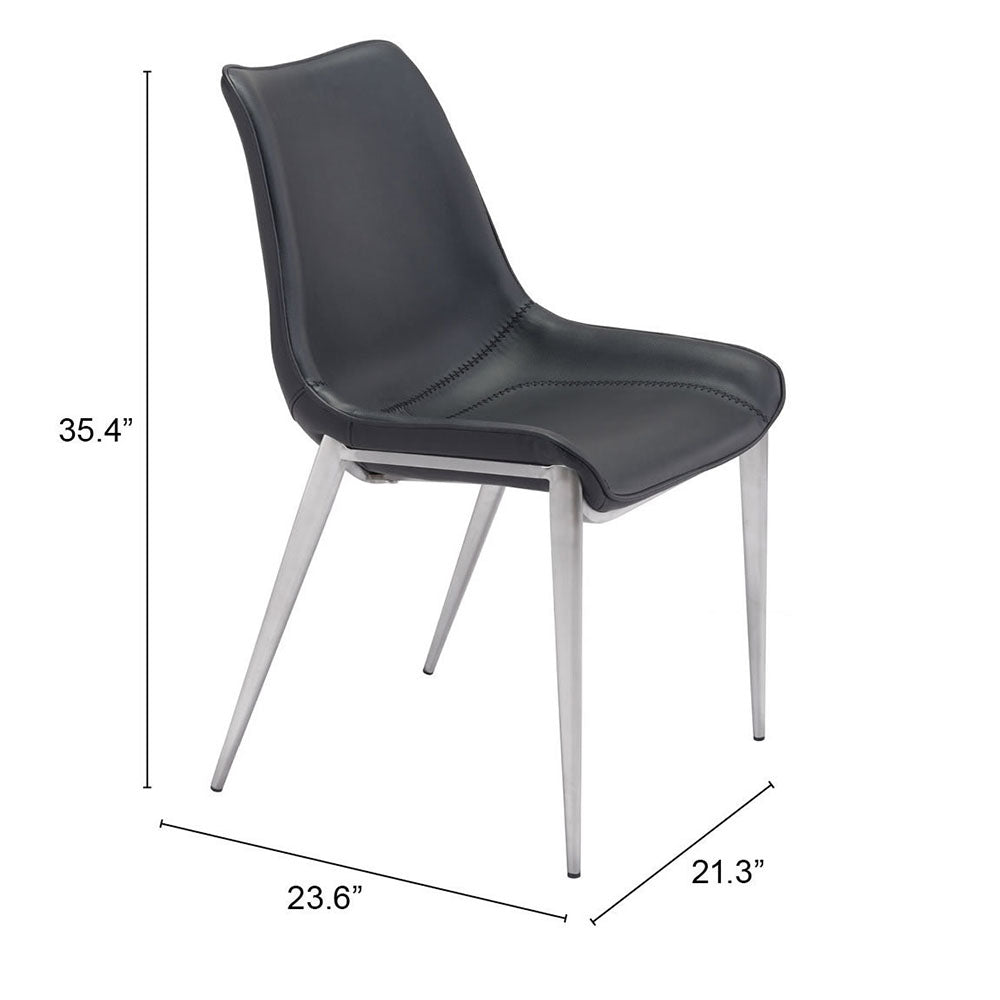MAGNUS DINING CHAIR BLACK & SILVER