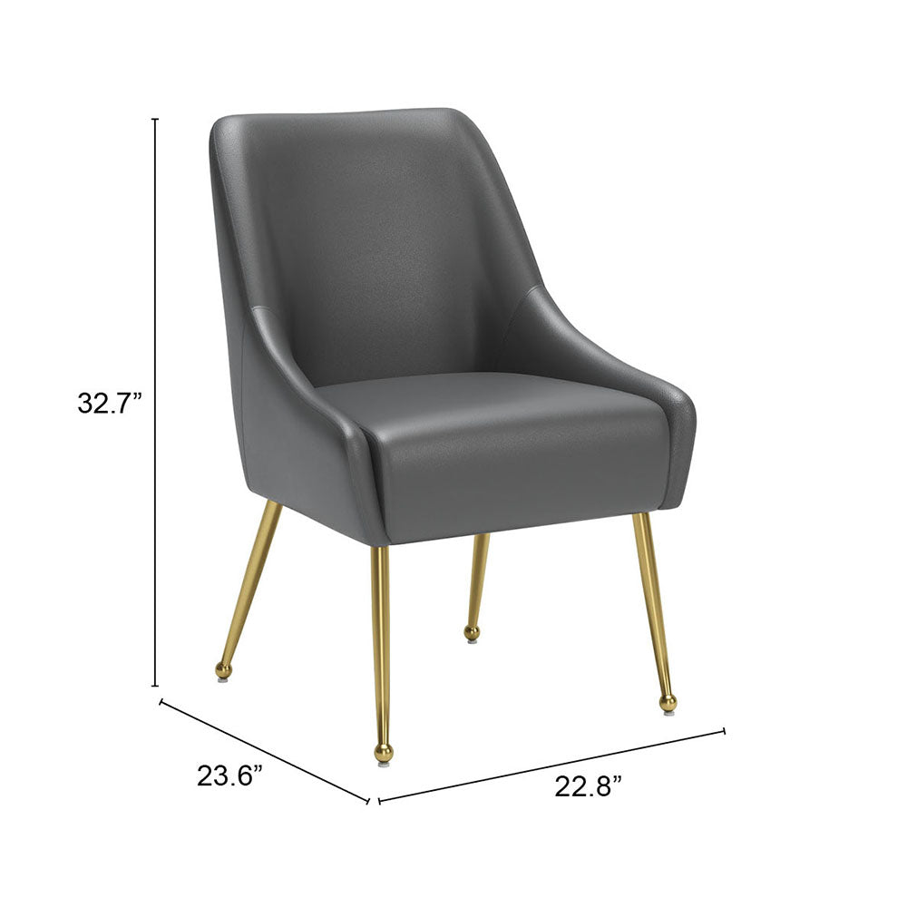MAXINE DINING CHAIR GRAY & GOLD