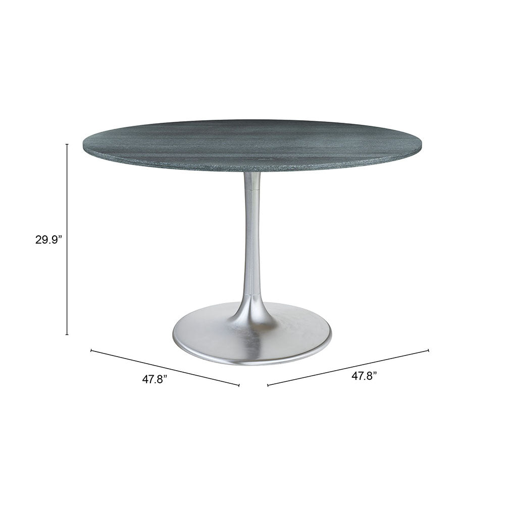 METROPOLIS DINING TABLE GRAY & SILVER