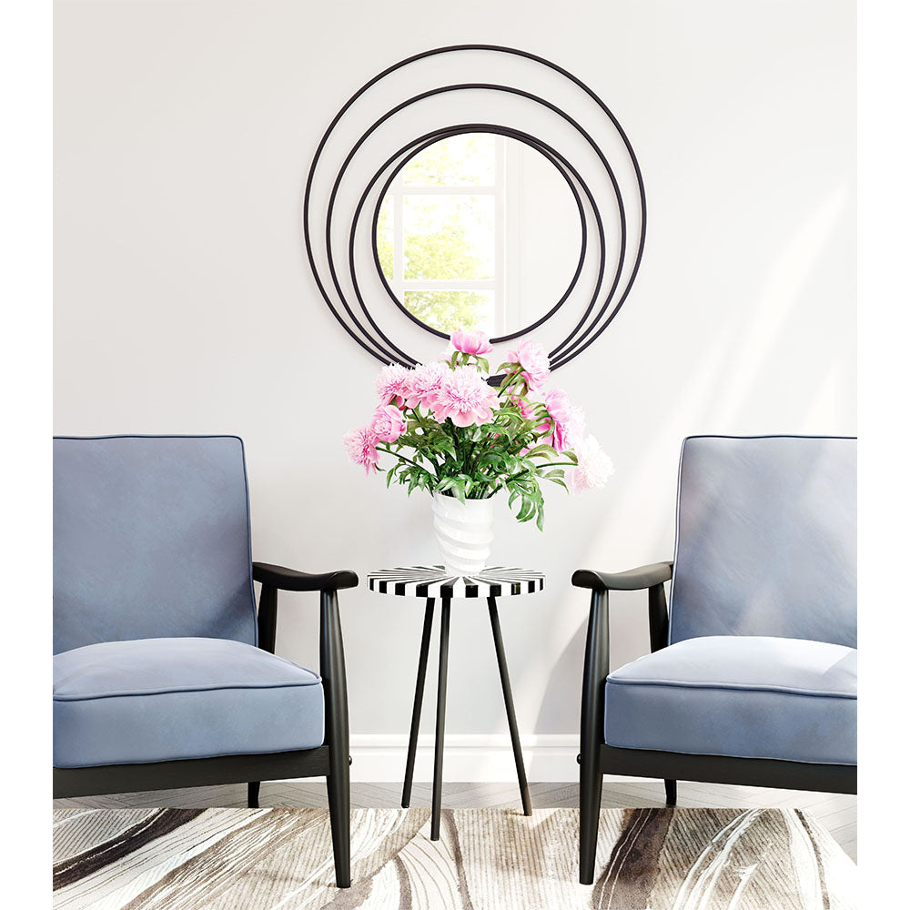 LUNA ROUND MIRROR BLACK