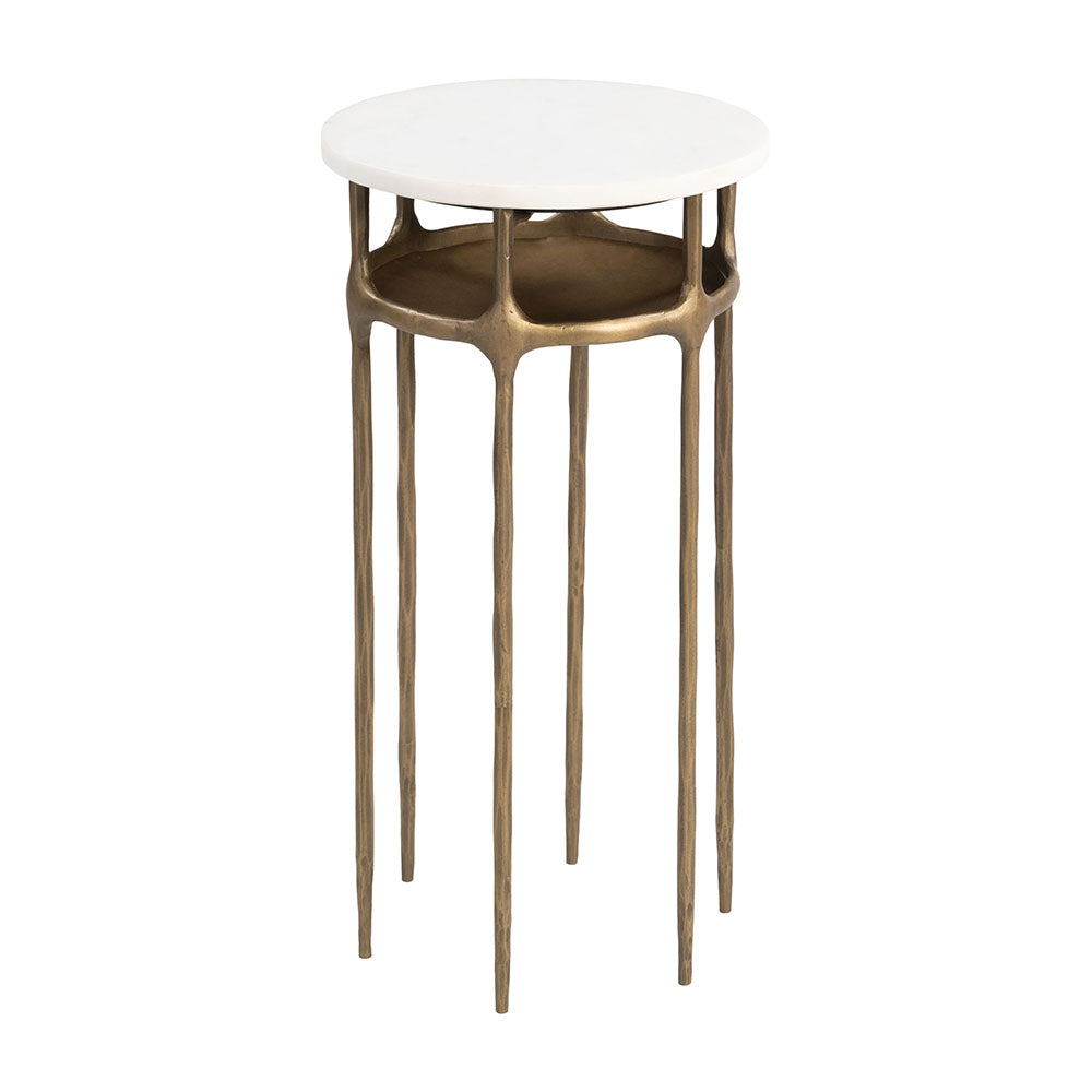 BILD SIDE TABLE WHITE & BRASS