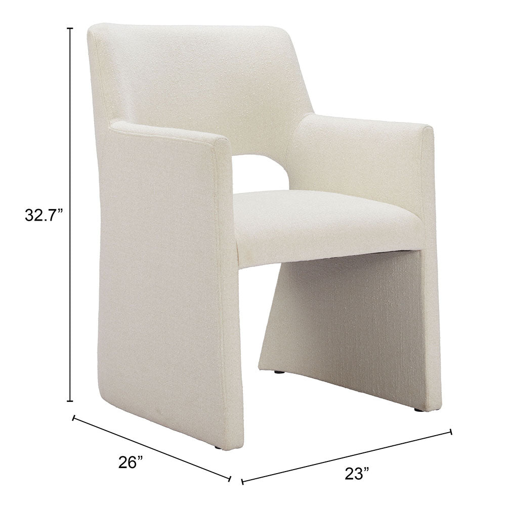 MINET DINING CHAIR LINEN WHITE