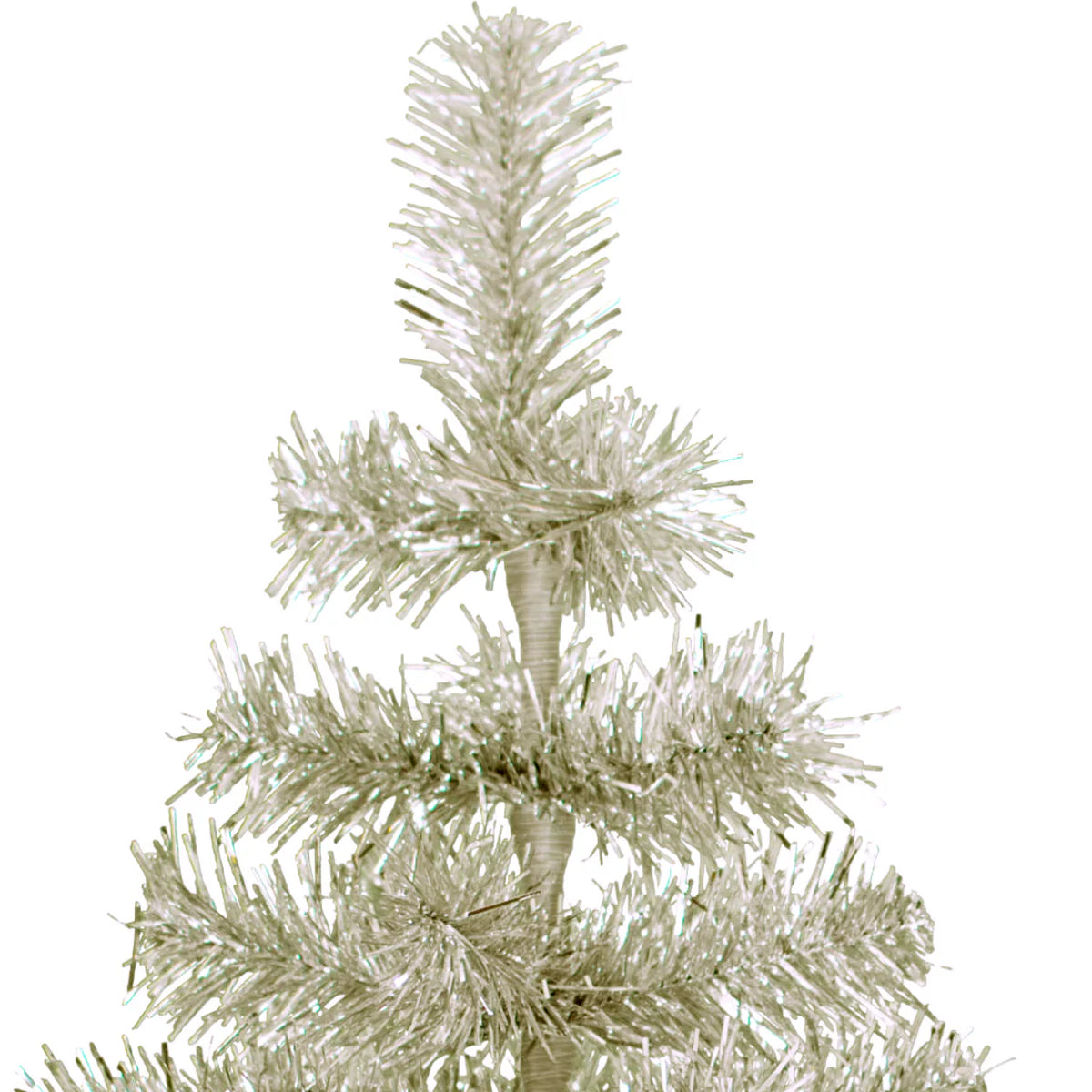 ANTIQUE SILVER TINSEL CHRISTMAS TREE