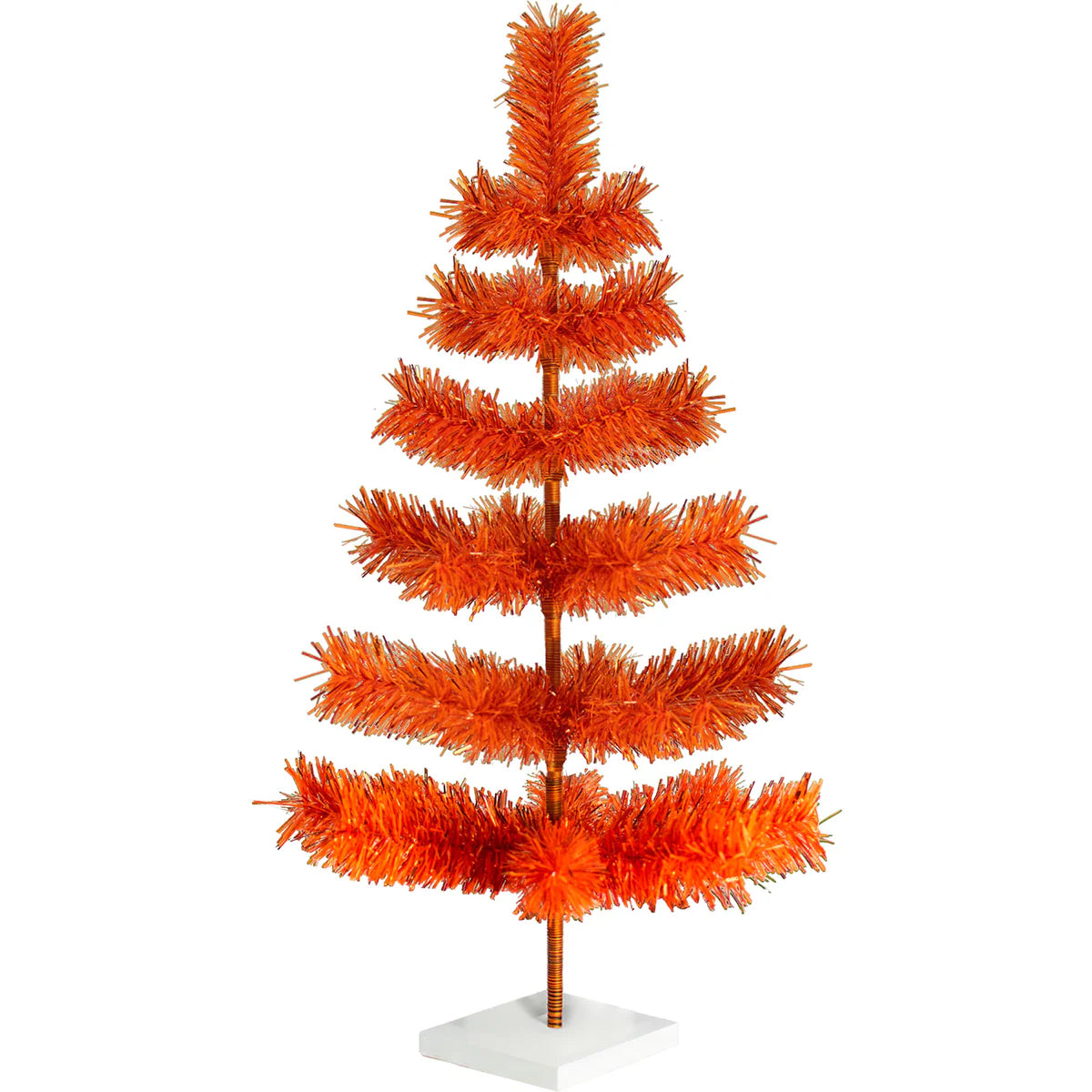 MATTE ORANGE TINSEL CHRISTMAS TREE