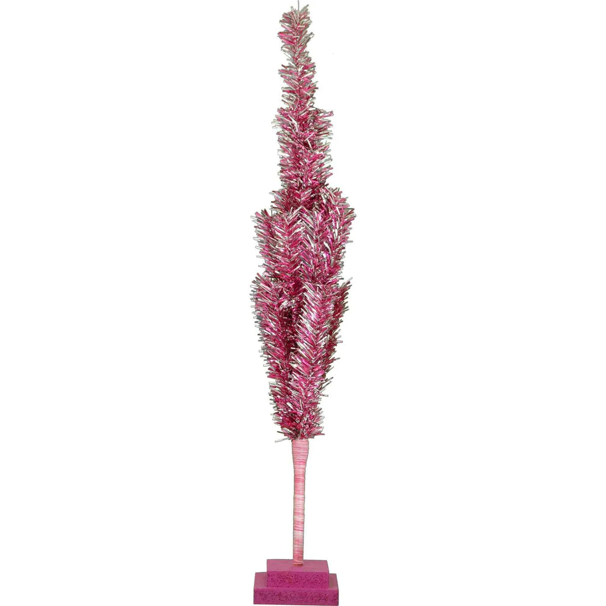 28IN VINTAGE PINK & SILVER TINSEL CHRISTMAS TREE
