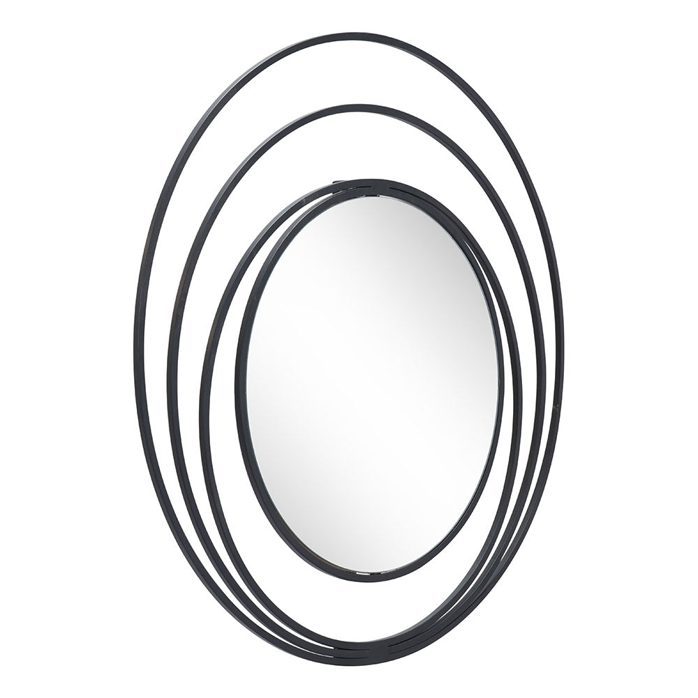 LUNA ROUND MIRROR BLACK